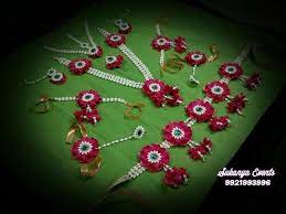 Flower Jewellery For Dohale Jevan And Baby Shower Sukanya Events Flower Jewellery For Haldi Floral Jewellery Real Flower Jewelry