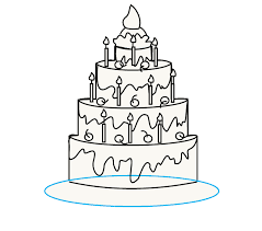 Draw guidelines for the birthday cake and specify its proportions. How To Draw A Cake Really Easy Drawing Tutorial