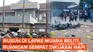 Rusuh, Ruangan Lapas Narkotika Muara Beliti Sumsel Sempat Dikuasai Napi
