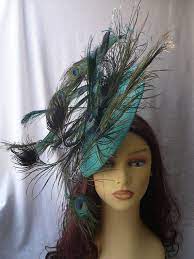 Peacock Feathers Hat Peacock Feathers Headdress Green Hat With Feathers Wedding Hat Ascot Hat Derby Hat Races Hat Peacock Races Hat Pretty Hats Etsy Fashion Feather Headdress