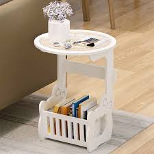 Our expansive bedside table collection provides the perfect bedroom complement. Mini End Table 2 Tier Side Table Simple Bedside Nightstand Bedside End Table Organizer Wood W Basket Display Rack For Bathroom Bedroom And Living Room White Walmart Com Walmart Com