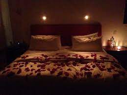 This rock salt candle holder comes with one tea light. Rose Petals On Bed With Candles Romantic Room Decoration For Husband Birthday How To Decorate Be Romantic Bedroom Decor Romantic Room Romantic Room Surprise