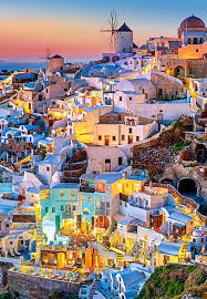 Santorini Lights 1000pc Jigsaw Puzzle By Castorland Santorini Paint By Number Landscape
