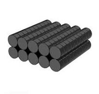 1/4 x 1/8 Inch Neodymium Rare Earth Disc Magnets N52 with Black Epoxy  Coating (100 Pack)