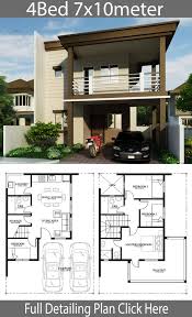 Monsterhouseplans.com offers 29,000 house plans from top designers. Home Design Plan 7x10m With 4 Bedrooms Home Design With Plansearch Model House Plan House Front Design Small House Design Plans