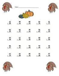 Make sure to put it directly beneath the digits we just added, to the left of the 9. Thanksgiving Subtraction With Regrouping Math Worksheets With A Key Thanksgiving Subtraction Thanksgiving Subtraction Worksheets Thanksgiving Math Activities