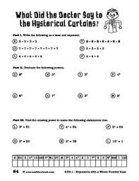 Ccss Math 6 Ee 1 Exponents With A Whole Number Base Math Fact Worksheets Math Addition Worksheets Writing Expressions