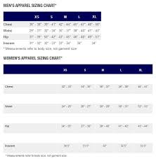 asics shirt size chart