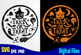 Download Trick Or Treat Round Design Happy Halloween Halloween Halloween Svg Funny Halloween Design Svg Eps Png Files For Cutting Machines And Print T Shirt Designs For Sale T Shirt Design Png Buy