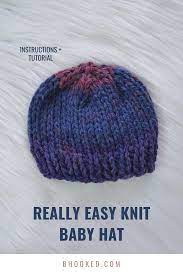 Really Easy Knit Baby Hat Free Pattern Video Tutorial From B Hooked Baby Hat Knitting Pattern Baby Hats Knitting Knitting