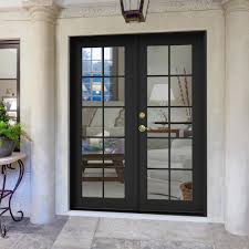 Jeld Wen 60 In X 80 In W 2500 Bronze Clad Wood Right Hand 10 Lite French Patio Door W Stained Inte French Doors Patio Wood French Doors French Doors Exterior