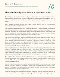Flawed Criminal Justice System In The United States Phdessay Com