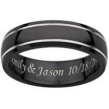 Personalized Planet Personalized Men S Engraved Black Titanium Grooved Band Walmart Com Mens Wedding Bands Personalized Wedding Bands Mens Wedding Bands Unique