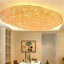 4.72inch lb72119 led flush mount ceiling light, 12 inch, 15w (150w equivalent) dimmable 1200lm, 4000k cool white, brushed nickel round lighting. Large Led Crystal Ceiling Light Modern Simple Oval Led Flush Mount Lighting Hotel Lobby