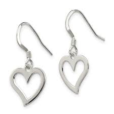 Heart dangle earrings 18k rose gold and stainless steel. Quality Gold Sterling Silver Polished Heart Dangle Earrings Facet Foundry Jewelry Studio
