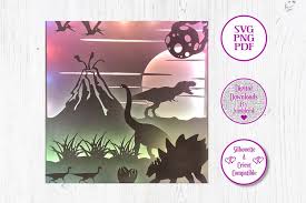Download Dinosaurs 3d Paper Cut Template Light Box 791139 Cut Files Design Bundles