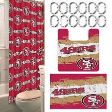 Nfl 15 Piece Bath Set Shower Curtain Rugs And Rings Northwest Company Ebay Bath Sets 49ers Settings
