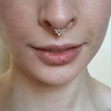 Ornate Gold And Silver Septum Ring Indian Septum Jewelry Boho Helix Ring Nose Ring Tragus Ring Nickel Fr Septum Jewelry Septum Piercing Jewelry Nose Ring