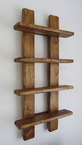 75cm Tall Shabby Chic Rustic Reclaimed Wood 4 Tier Floating Shelf Trinket Shelves Display Shelves Spice Rack Rustic Reclaimed Wood Wood Pallet Furniture Diy Pallet Furniture