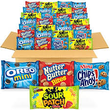 Nutter butter family size peanut butter sandwich cookies. Oreo Mini Cookies Chips Ahoy Mini Cookies Sour Patch Kids Candy Nutter Butter Bites Cookies Candy Variety Pack 32 Snack Packs Amazon Com Grocery Gourmet Food