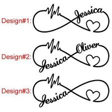 Infinity Heartbeat Necklace With Kindernaam Tatoeages Tatoeage Kindernamen Tatoeage Ideeen