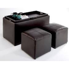 Choose from contactless same day delivery, drive up and more. Faux Leather Storage Bench Coffee Table With 2 Side Ottomans Pictured Overstock 29756216