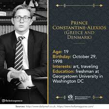 Constantino aleixo da grécia e dinamarca (pt); Prince Constantine Alexios Greece And Denmark He Might Be The Youngest In This List But His Charm Is Simply Irresistible Roy Rappler Scoopnest