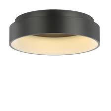 Jonathan Y Ring 17 7 In Black Integrated Led Metal Flush Mount Ceiling Light Jyl7206b The Home Depot