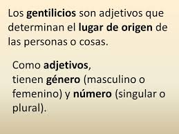 Resultado de imagen de LOS GENTILICIOS