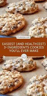 Easiest And Healthiest 3 Ingredients Cookies You Ll Ever Make In 2020 Oatmeal Cookies Recipes Easy Raisin Recipes Breakfast Cookies Healthy