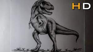 View all coloring pages from dinosaurs category. How To Draw A T Rex With Pencil Step By Step Drawing Realistic Dinosaur Youtube