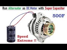 Run 12v 120 Amps Car Alternator As Brushless Dc Motor With 500f Super Capacitor Bldc Controller Youtube Car Alternator Alternator Electric Motor For Car