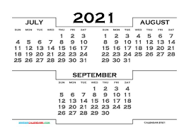 July August September 2021 Printable Calendar 214946 In 2021 Calendar Printables 2021 Calendar Monthly Calendar Printable