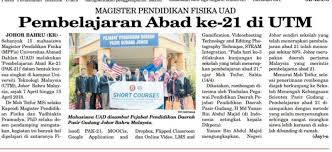 Posted by unknown at 7:12 am. Kursus Pembelajaran Abad Ke 21 Universitas Ahmad Dahlan Uad Di Fakulti Pendidikan Utm Mendapat Liputan Akhbar Di Indonesia Utm Newshub