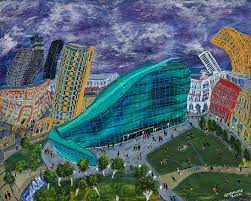 Everybody associates the matchstick figures with lowry but without learning these basics he couldn't possibly progress to doing very good stylised things. Urbis With Lowry Matchstick Figures By Michael Gutteridge 2020 Painting Acrylic Ink On Wood Singulart