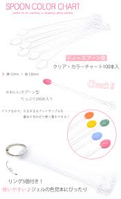 in spoon type color chart clear approximately 100 motoiri teaspoon shape nail color chart gel nail art sample