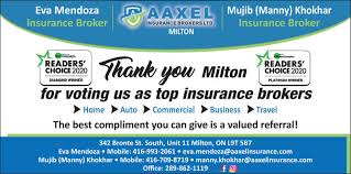 Get the best insurance advice from a company that has been in business for over 100 years. Wednesday December 2 2020 Ad Aaxel Insurance Brokers Eva Mendoza Milton Canadian