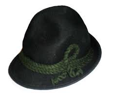 Black Bavarian Alpine German Hat Allgauer Lodenhut Hiking Alps Mans Womens Size 7 1 2 German Hats Hats Womens Sizes