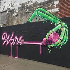 Neon Wars By Itskaynor X Adamfu At 99 Scott Avenue In Bushwick Brooklyn Catscoffeecreativity Adamfu Kn Graffiti Art Street Art Graffiti Graffiti Wall Art