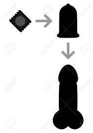 コンドーム簡単なマニュアルの黒いシルエットは。白で隔離フラット シンプルな黒イラストとしてコンドームを使用しての説明練習のイラスト素材・ベクター  Image 68605091