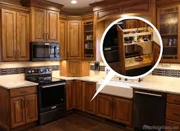 Rural Kewanee Kitchen Remodel With Rustic Beech Cabinets And White Sand Granite Rustic Kitchen Other By Village Home Stores