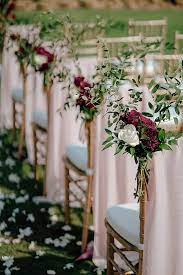 This Timeless Burgundy Wedding Has All The Spring Inspiration You Need Wedding Chair Decorations Wedding Aisle Decorations Wedding Chairs