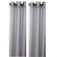 Paire De Voilages Unis Gris 140x240cm Voilage Double Rideaux Gris