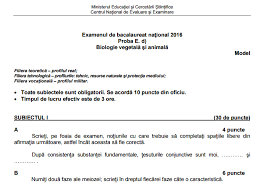 Subiectele si baremul de la de la bacalaureat 2016 proba de biologie vor fi disponibile pe mediafax ro imediat ce acestea vor fi facute publice. Simulare Bac 2016 Modele De Subiecte Èi Bareme Biologie Anatomie Conform Edu Ro B365