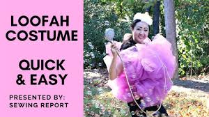 If you're a lady with a silly sense of humor and a penchant for the absurd, do something different for your next halloween or costume party by dressing up like a household object. Diy Halloween Costume Bath Loofah Sponge Quick Easy