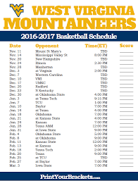 West Virginia Mountaineers 2016 2017 College Basketball Schedule Basketball Schedule College Basketball Schedule College Basketball