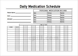 Medication Schedule Template 8 Free Word Excel Pdf