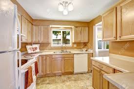 wooden kitchen cabinets in light tones