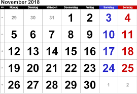 Pin On Kalender November 2018