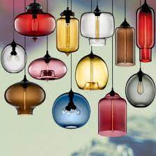 Coloured Glass Pendant Lights For
